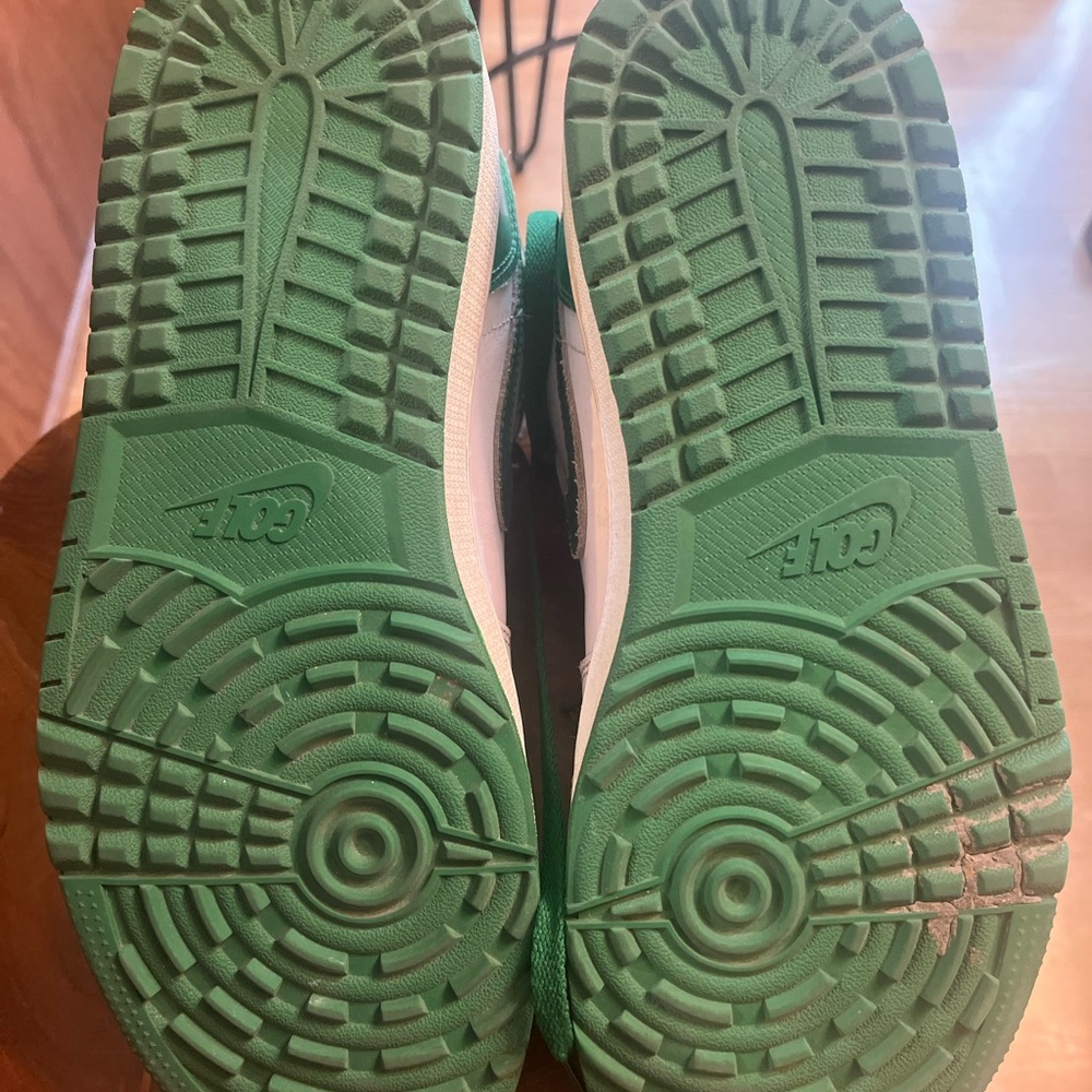 Nike Air Jordan Men's Green and White Sneakers - Picture 3 of 3